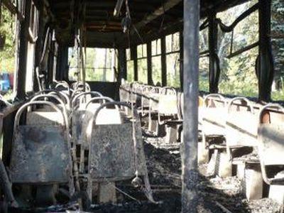 В Енакиево сгорел трамвай (ФОТО)