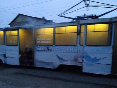 В оккупированном Енакиево загорелся трамвай